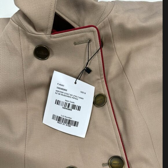 Emirates cabin crew flight attendant trench coat in khaki NWT size UK8 US 4 - Picture 1 of 2